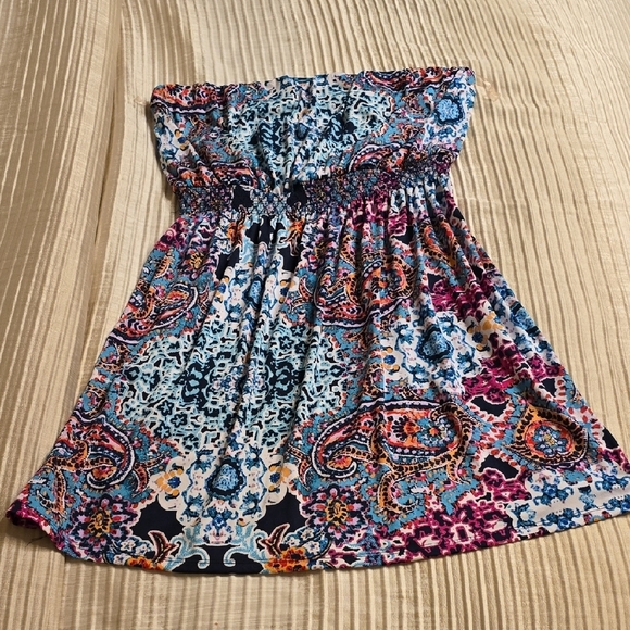 Maurices Blue and Pink Strapless Dress - Picture 8 of 12